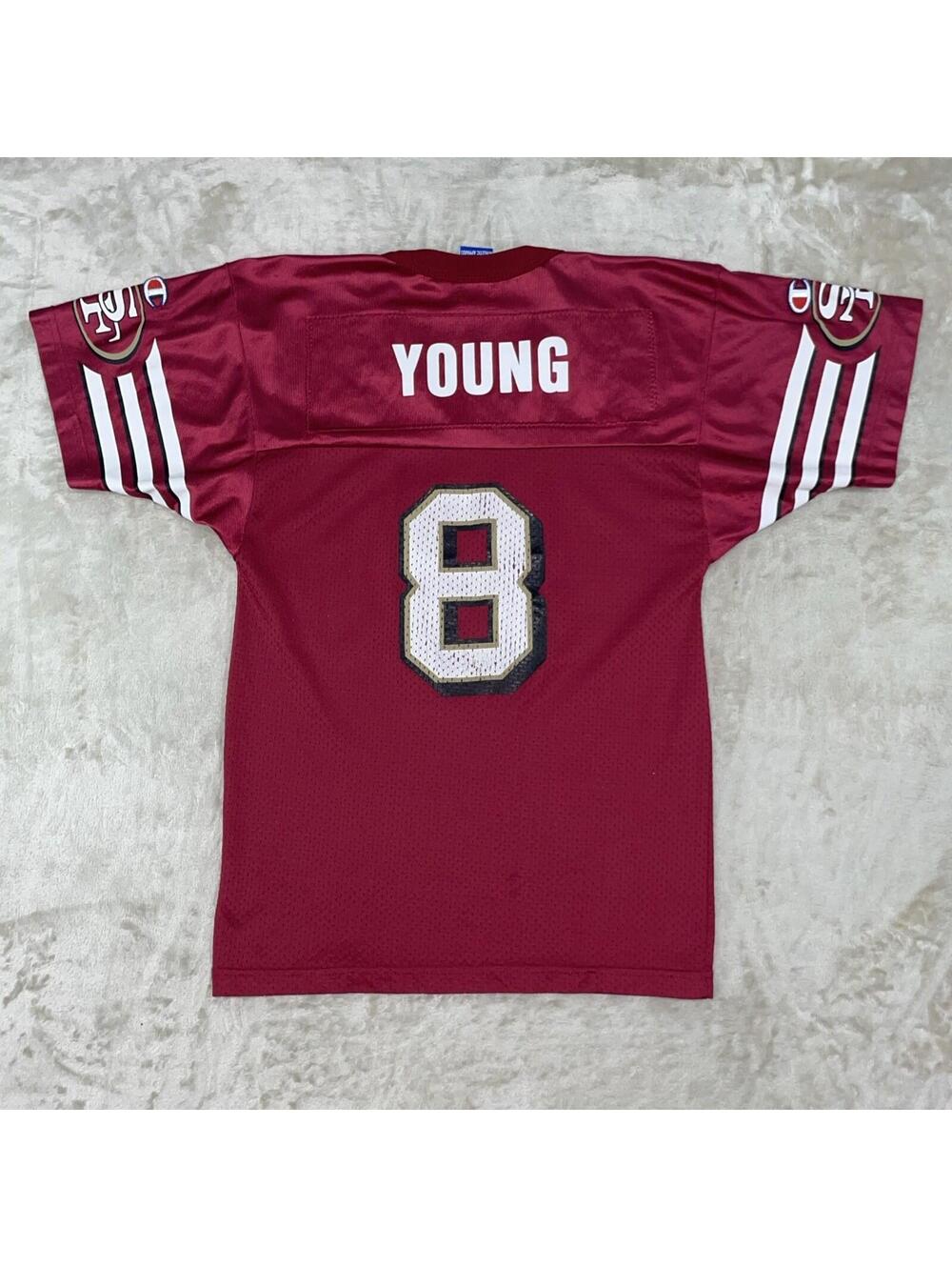 Vintage Champion 49ers Jersey Steve Young #8 San Francisco NFL Youth M (10-12)